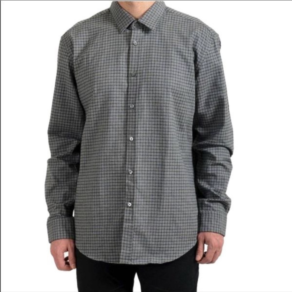 BOSS Hugo Boss Men’s Slim-Fit Checkered Plaid Shirt M